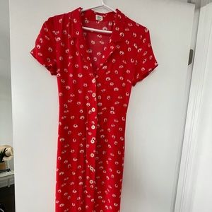 Wilfred shirt dress, red with floral